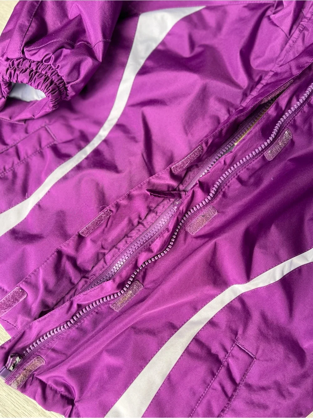 Arizona Jean Company Purple Hooded Jacket with White Accents